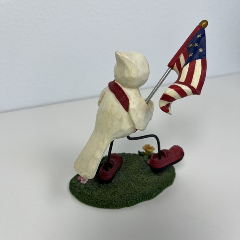 Russ‎ Berrie" TWEET ALONG WITH ME Figurine Bird With American Flag - Picture 6 of 10